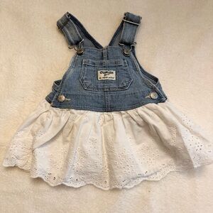 OshKosh B'gosh Denim and White Eyelet Skirtall